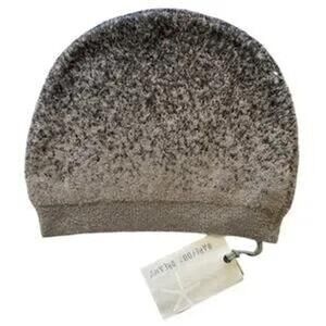 Barefoot Dreams Cozychic Lite Confetti Beanie in Storm‎ Gray - Dark Brown NWT